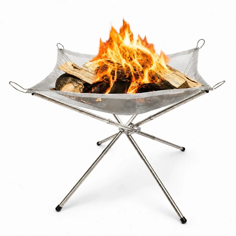 Portable Stainless Steel Fire Pit – Lightweight Folding Fire Bowl for Forest School & Bushcraft