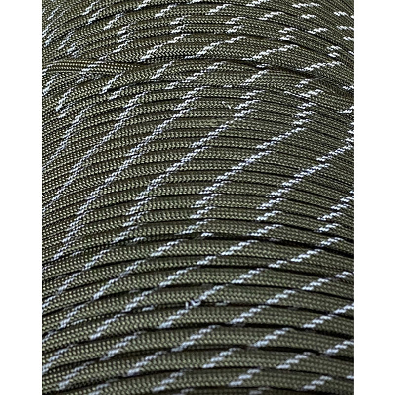Genuine 550 Paracord - 50ft lengths - Black with Reflective Tracers
